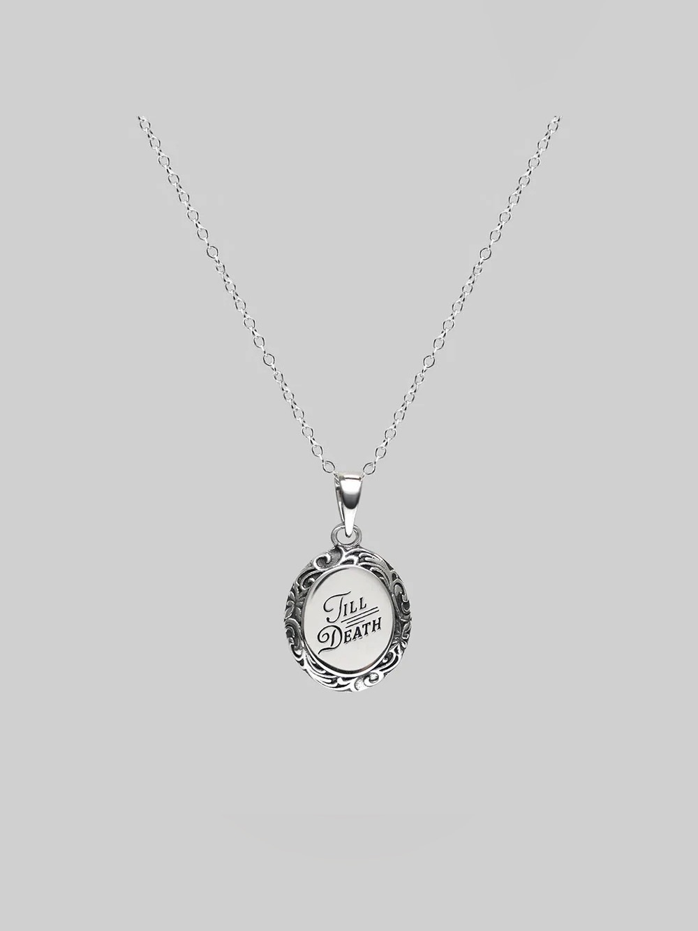 Regal Rose TILL DEATH Silver Necklace
